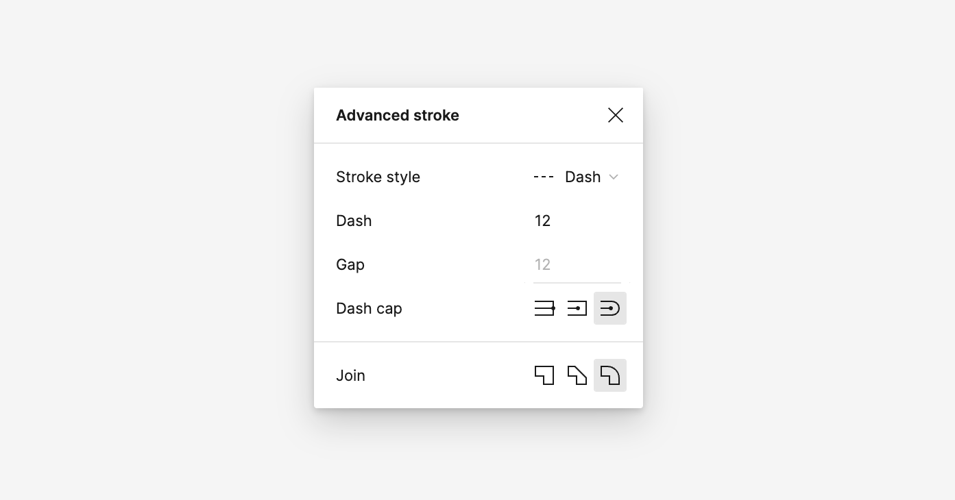 Figma UI in which the stroke is applied to the text.