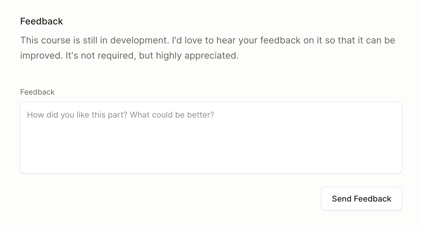 Feedback form in animations on the web.