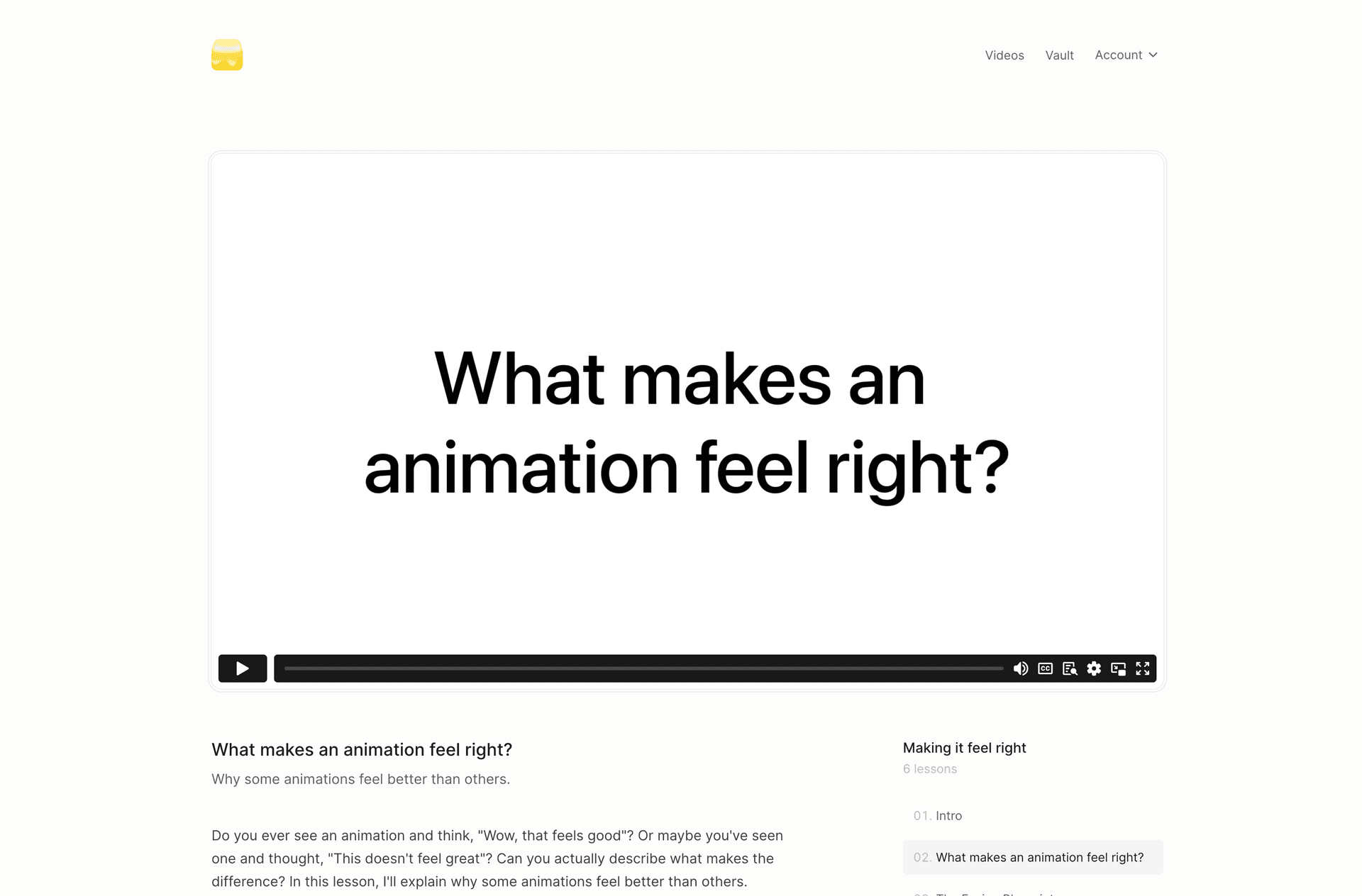 Animations on the web lesson page.